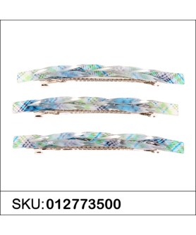 Printed Long & Skinny Barrette (Set of 3)