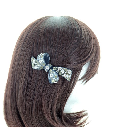 Crystal Acetate Bow Pinch Clip