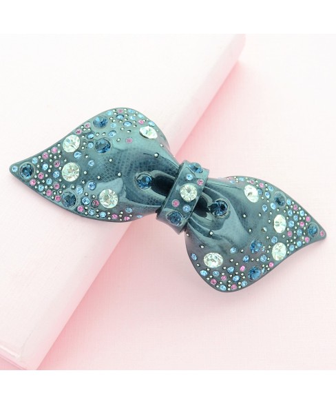 Crystal Acetate Bow Barrette