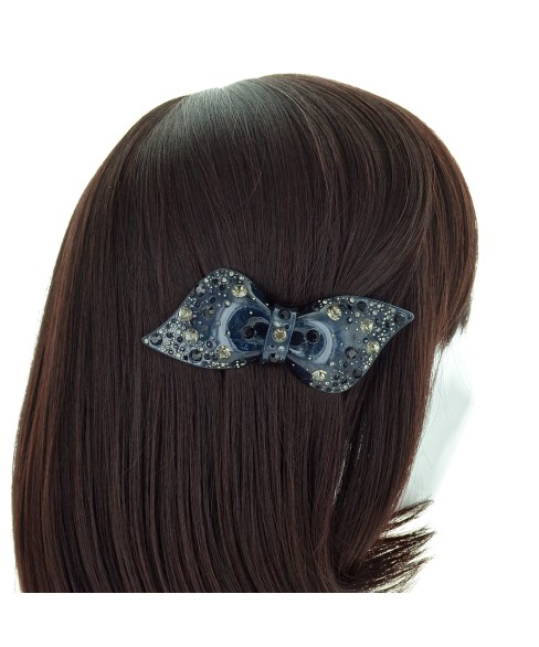 Crystal Acetate Bow Barrette