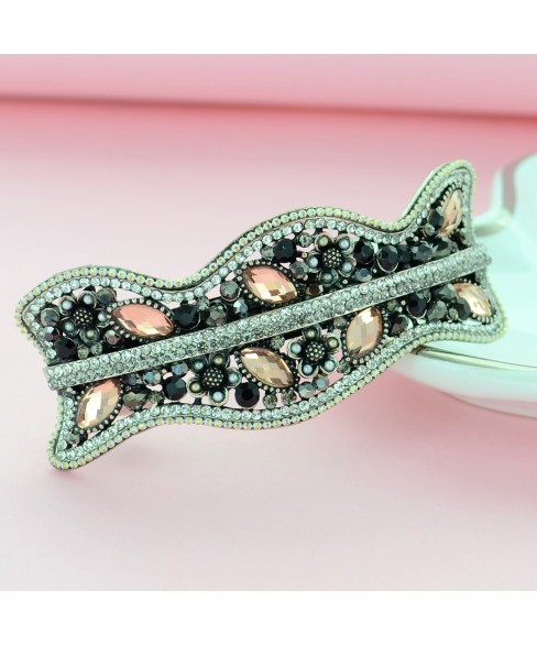 Vintage Style Crystal Beaded-Embellished Barrette