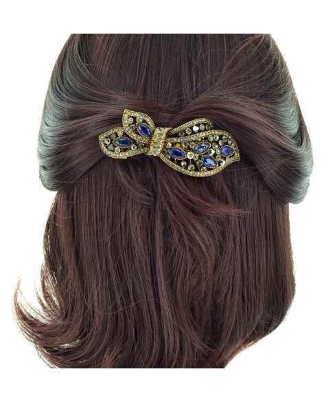 Cubiczirconia Bow Knot Double Clip Barrette