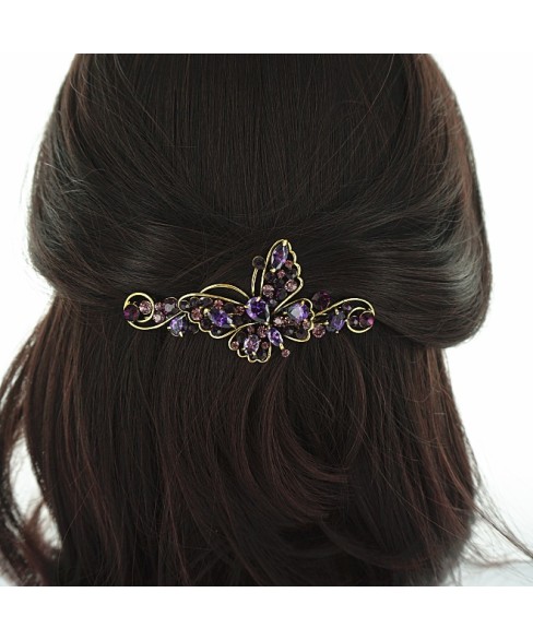 Luxurious Cubiczirconia Butterfly Barrette