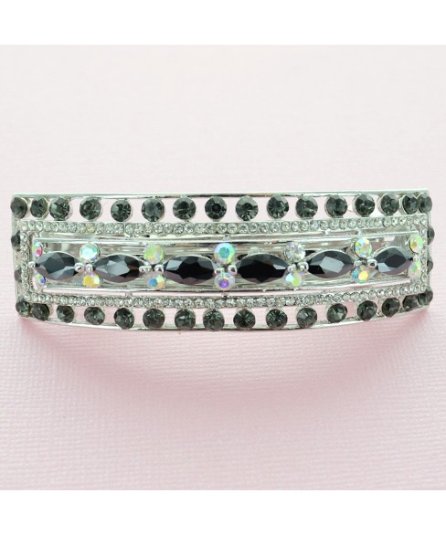 Cubiczirconia Rectangle Double Clip Barrette