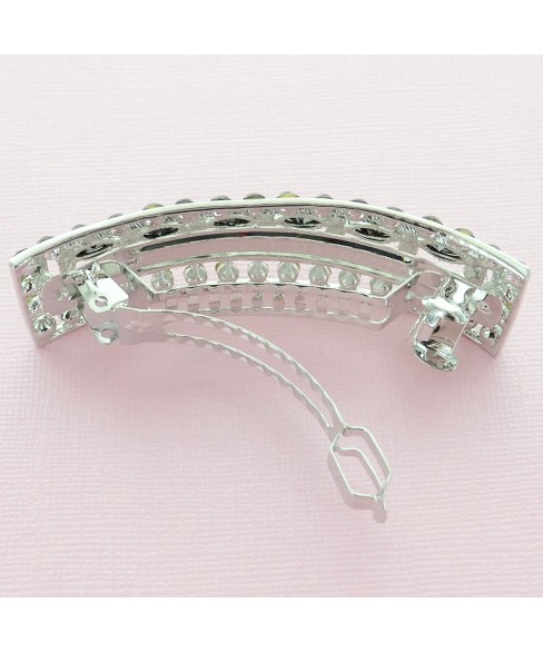 Cubiczirconia Rectangle Double Clip Barrette