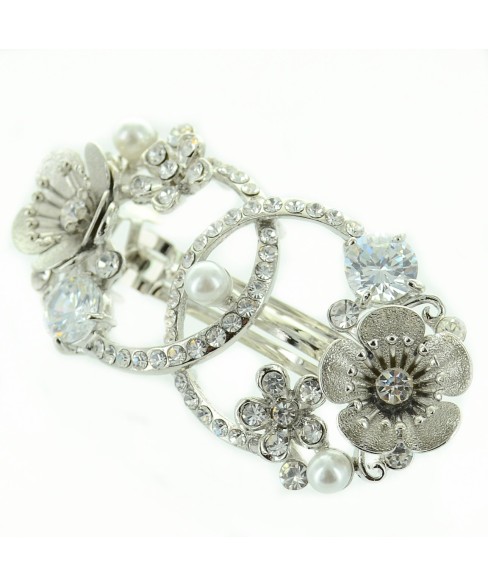 Cubiczirconia & Relief Flower Barrette