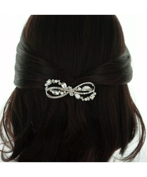 Crsytal Ribbon Barrette (France Clip)