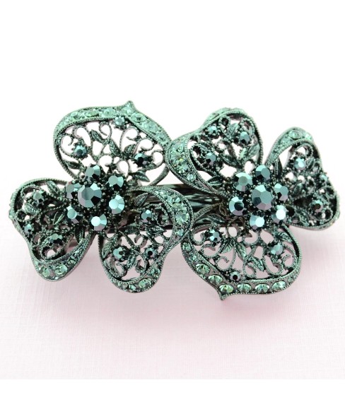 Swarovski Crystal Cutout Flower Barrette