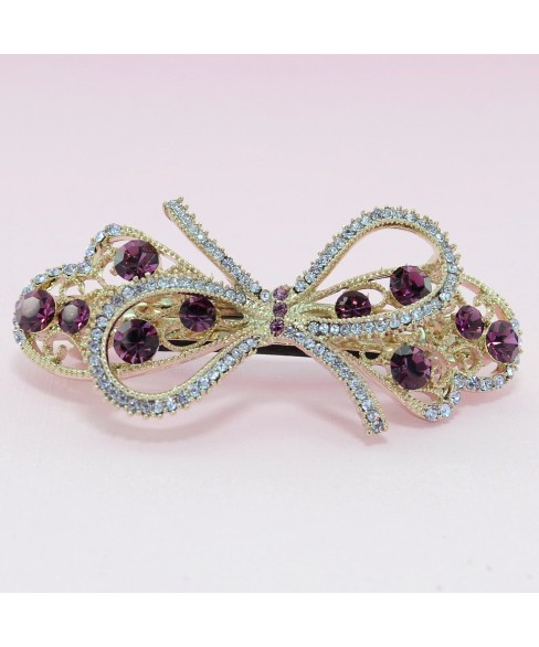 Australian Crystal Embellished Bow Barrette