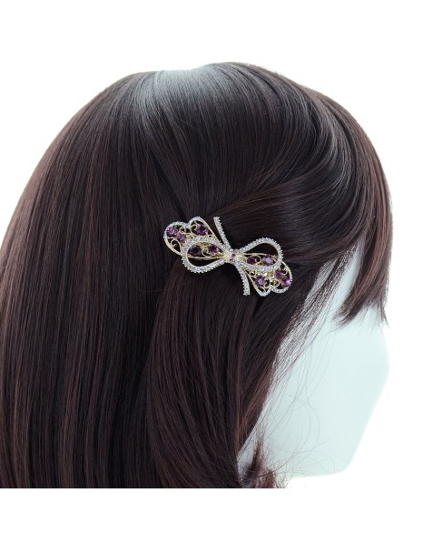 Australian Crystal Embellished Bow Barrette