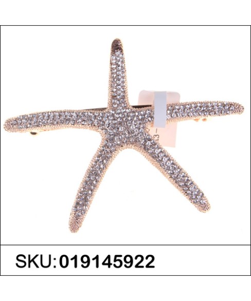 Crystal Star fish Barrette