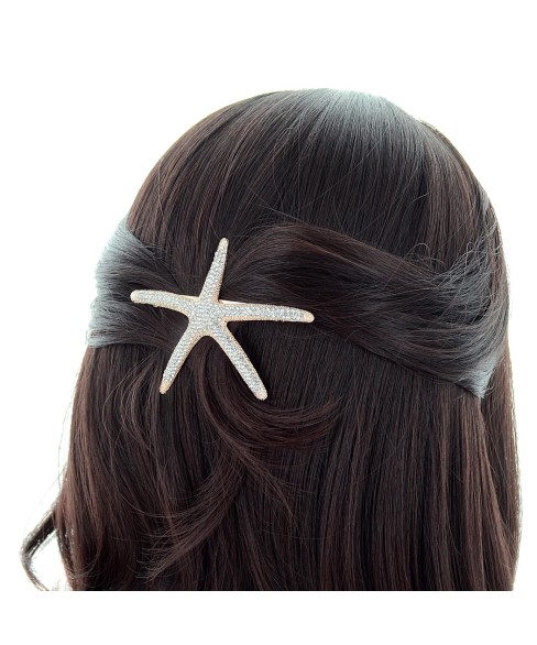 Crystal Star fish Barrette