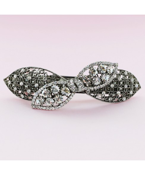 Crystal Rhinestone Bow Barrette/Hair Clip