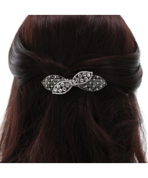 Crystal Rhinestone Bow Barrette/Hair Clip