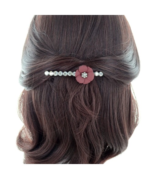 Sparkling Crystal Flower Barrette