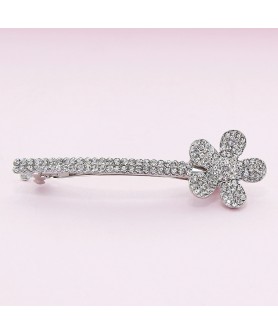 Crystal-Embellished Flower Barrette (Clip France)