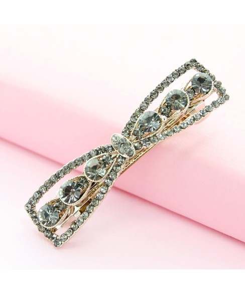 Rhinestone Bow Barrette (Clip France )