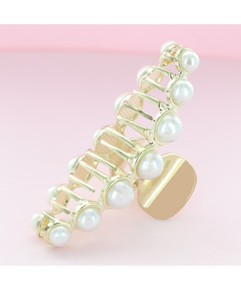 Large Big Strong Sturdy Metal Pearl Hair Claw Clip