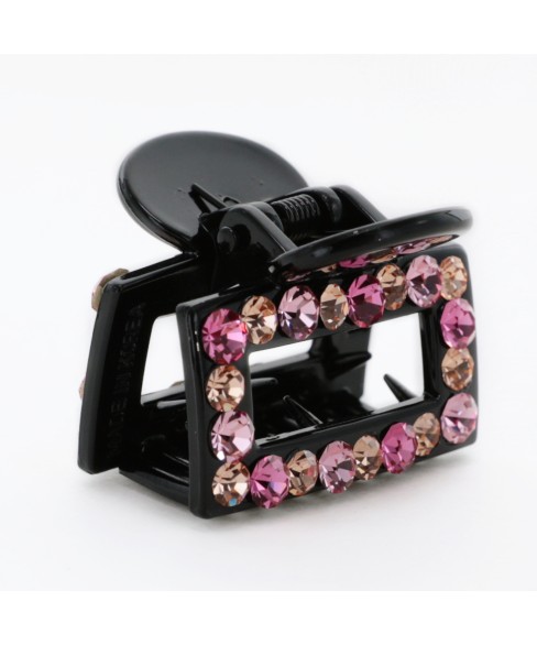 Crystal Rhinestone Rectangle Cutout Claw Clip