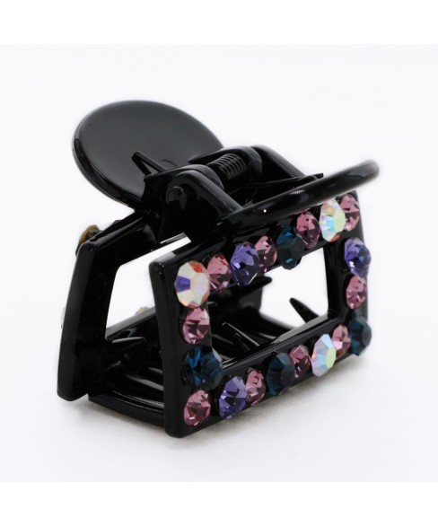 Crystal Rhinestone Rectangle Cutout Claw Clip