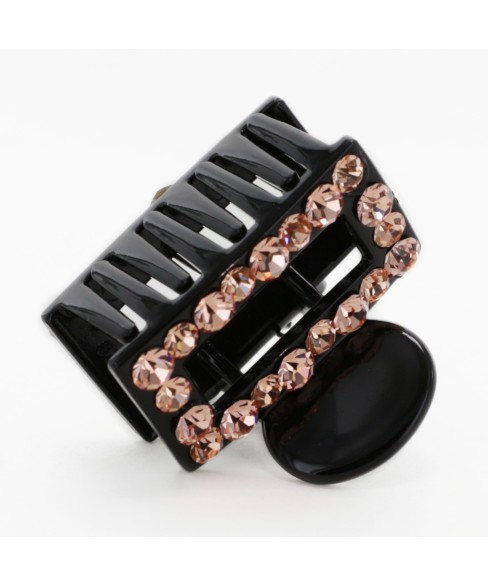 Crystal Rhinestone Rectangle Cutout Claw Clip