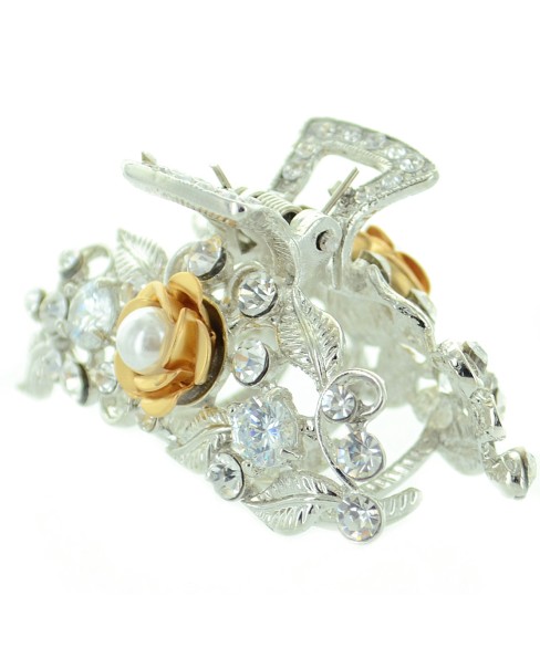 Cubiczirconia & Relief Flower Hair Jaw