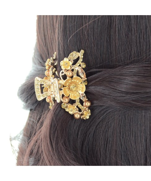 Cubiczirconia & Relief Flower Hair Jaw