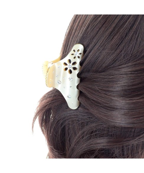 Lightweight Swarovski Crystal Flower Cutout Jaw