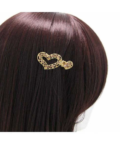 Rhinestone Alligator Heart Hair Clips