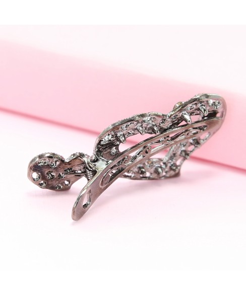 Rhinestone Alligator Heart Hair Clips