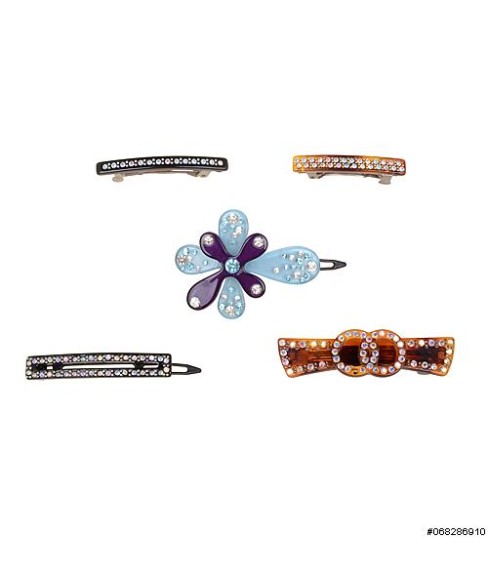 Cutout Crystal Rectangle Barrette