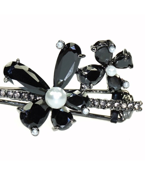 Luxurious Cubiczirconia Flower Barrette