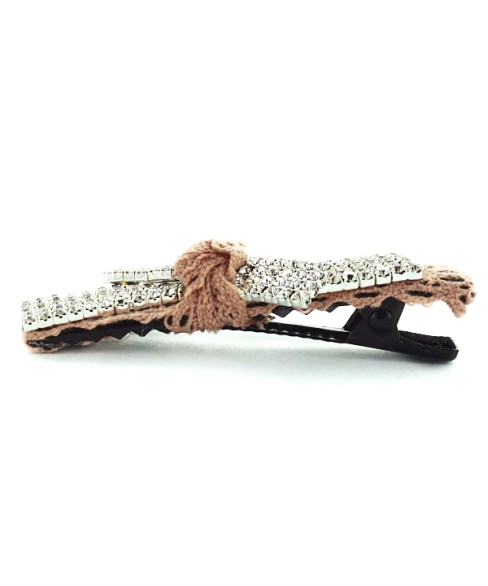 Crystal & Lace Alligator Clip