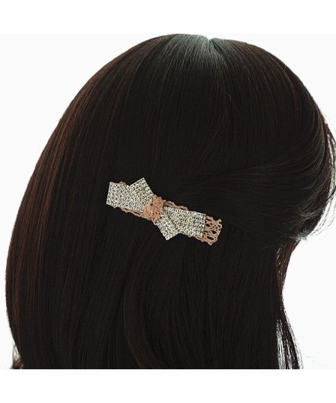 Crystal & Lace Alligator Clip