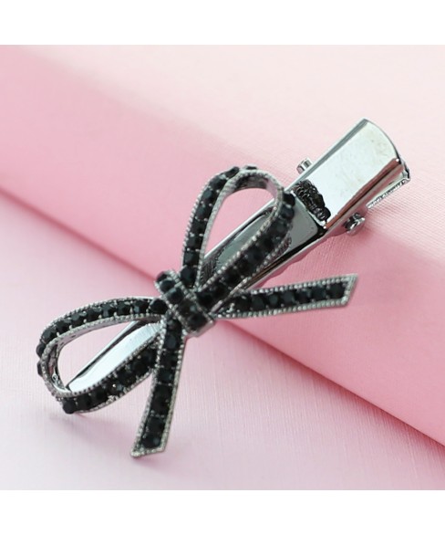 Crystal Rhinestone  Bow Pinch Cilp