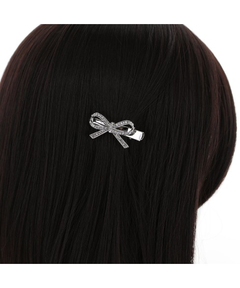 Crystal Rhinestone  Bow Pinch Cilp