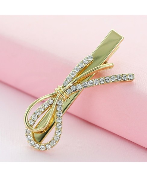 Crystal Rhinestone  Bow Pinch Cilp