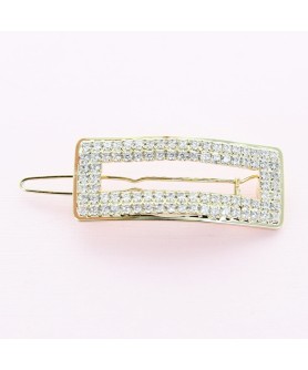 Cubiczirconia Rhinestone Bridal Rectangle Barrette