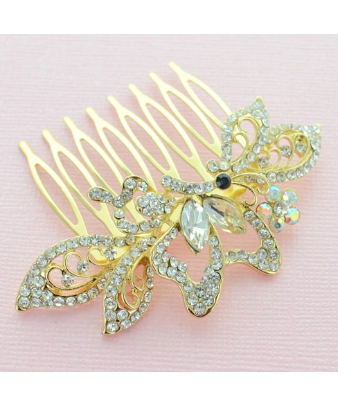 Crystal Butterfly Hair Comb