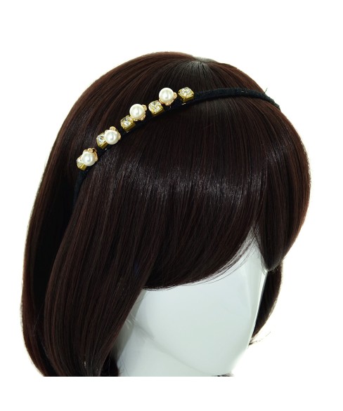 Crystal & Faux Pearl Headband