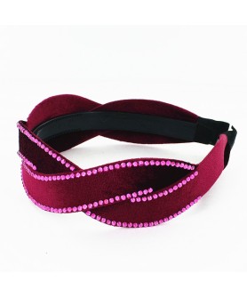 Crystal Deco Silk Like Velvet Twist Headband