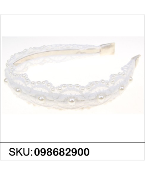 Faux Pearl Deco Lace Headband