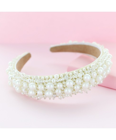 Imitation Pearl Velvet Headband