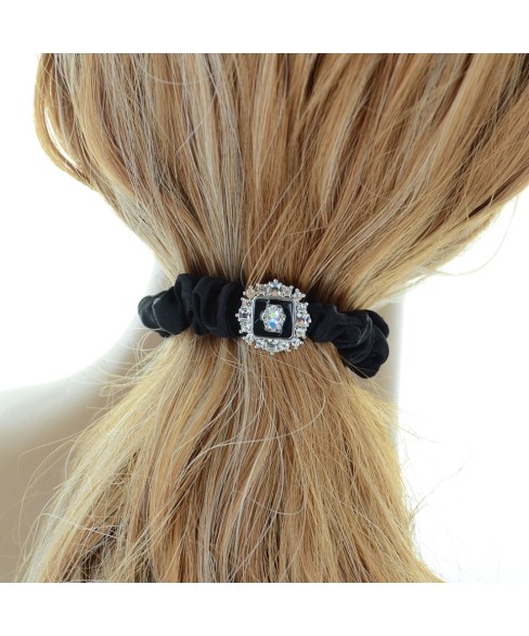 Crystal Silk Like Stain Ponytail Holder