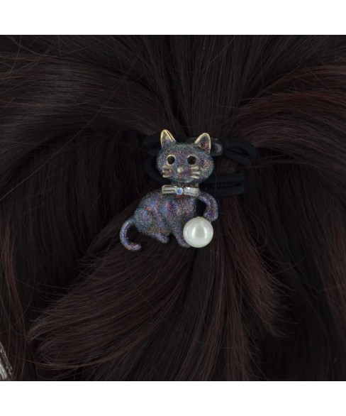 Handcrafte Enamel Kitten Ponytail Holder