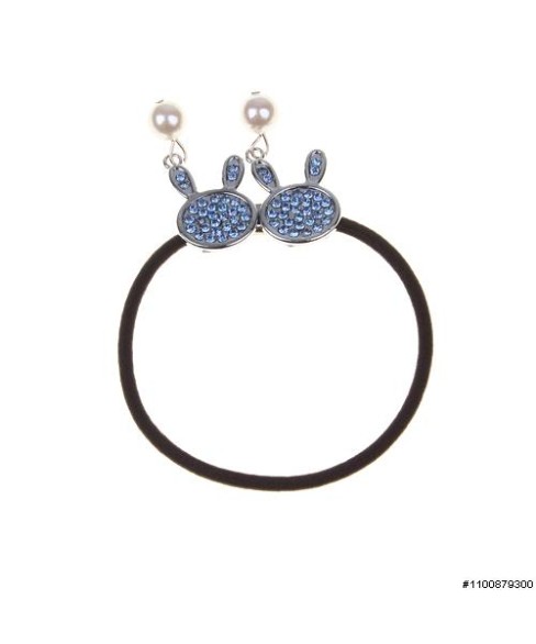 Rhinestone Rabbit Ponytail Holder