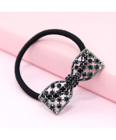 Australian Crystal-Embellished Bow Hair Tie