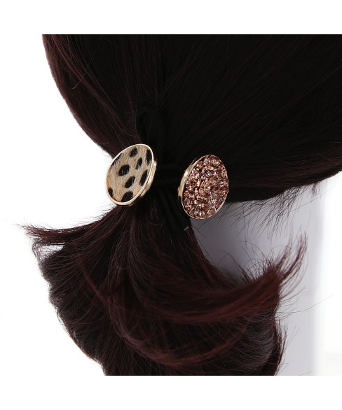 Crystal & Animal Print Ponytail Holder