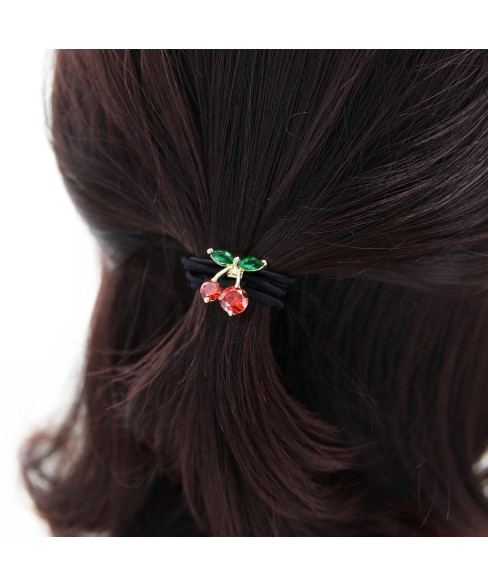 Cubiczirconia Rhinestone Cherry Ponytail Holder