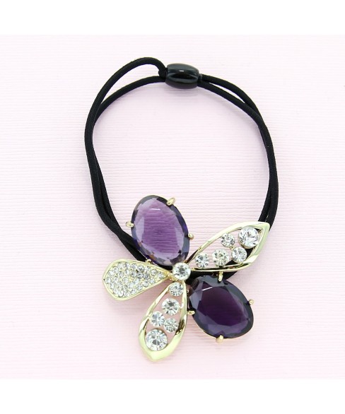 Crystal Flower Ponytail Holder